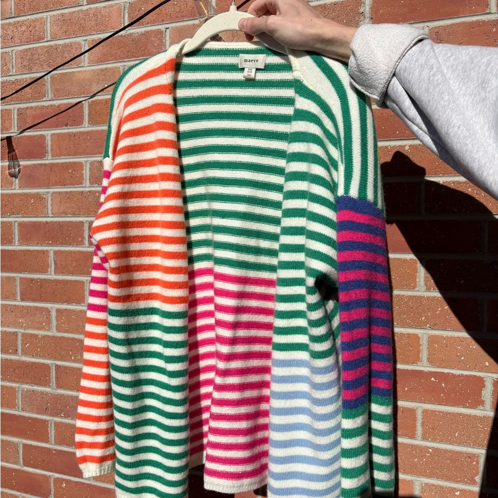 Anthropologie Maeve Striped Cardigan
